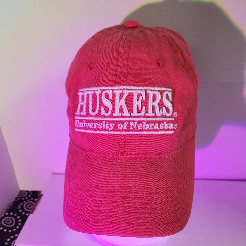 Vintage Nebraska Cornhuskers The Game Split Bar Adjustable Hat 100% Cotton